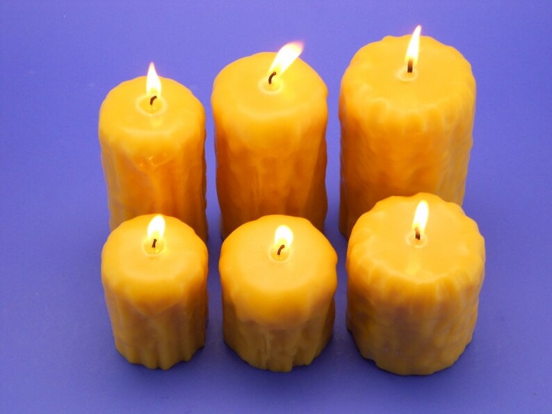 Bees Wax Candles Drip Finish Beeswax Pillar Candles Bulk Etsy