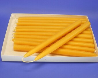 Beeswax Tapers, 5 Pair of 7/8" x 10" Bees Wax Candle Tapers, 10 Organic Tapers, Table Centerpiece, Fireplace Mantel Candles, Christmas Gift