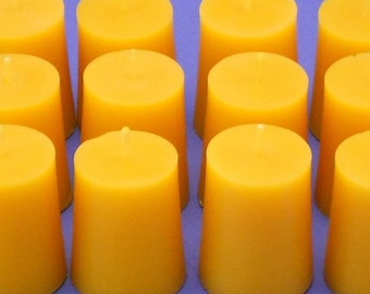 Organic Candles, 12 Beeswax Candle Votives, Bees Wax Votives, Sweetly Scented Beeswax, Pure Bees Wax Candles, Home Decor Candles