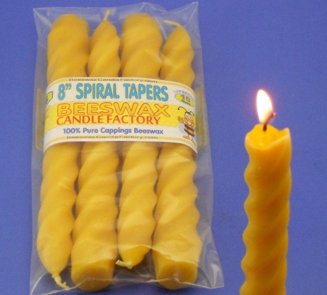 Spiral Twist Taper Candles Beeswax Candle Tapers 7/8 X Etsy