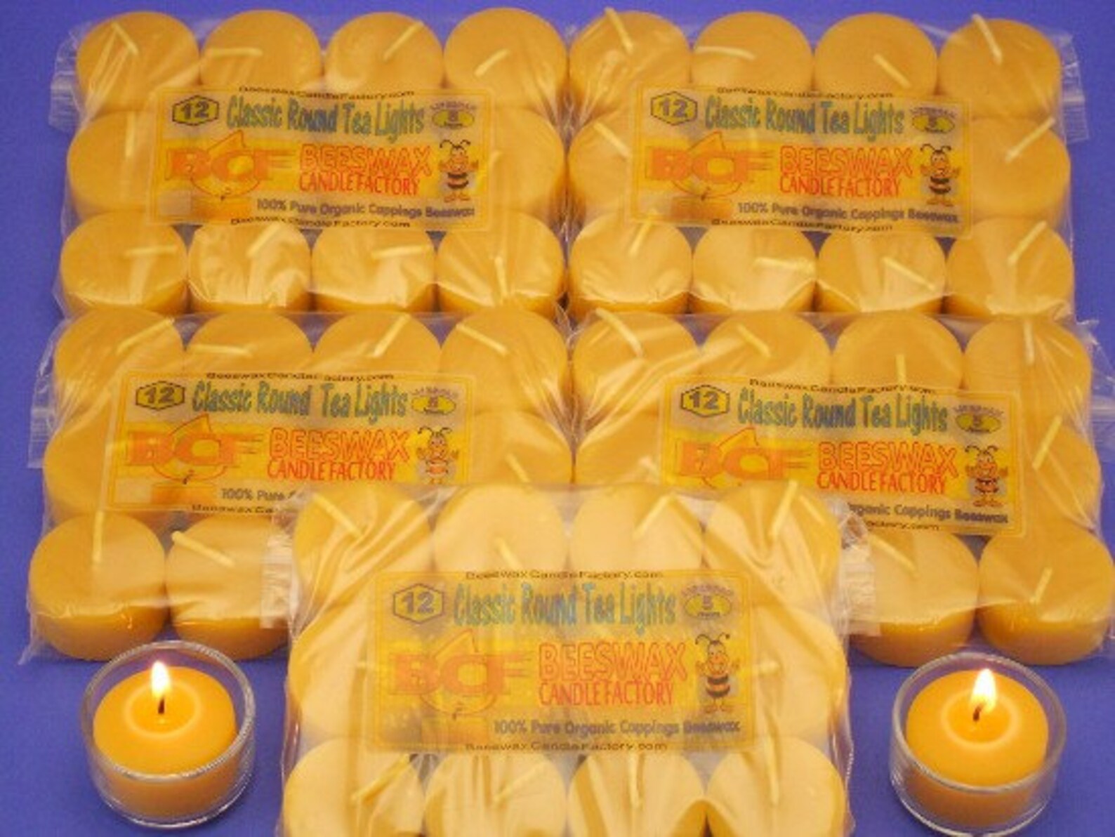 Set of 60 Beeswax Tea Lights Bulk Beeswax Tea Light Refills Etsy