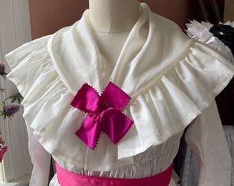 1780s-90s Ruffled Neckerchief / Cream color / Colonial Revolutionary War Reenacting