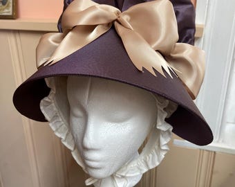 Late 18th Century Silk Bonnet /  Colonial Revolutionary War Reenacting