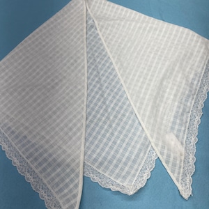 Checked Cotton  Neckerchief -  White Tuck -In  / Late 18th - Early 19th Century /Sizes Sm-XL /Revolutionary War Reenacting