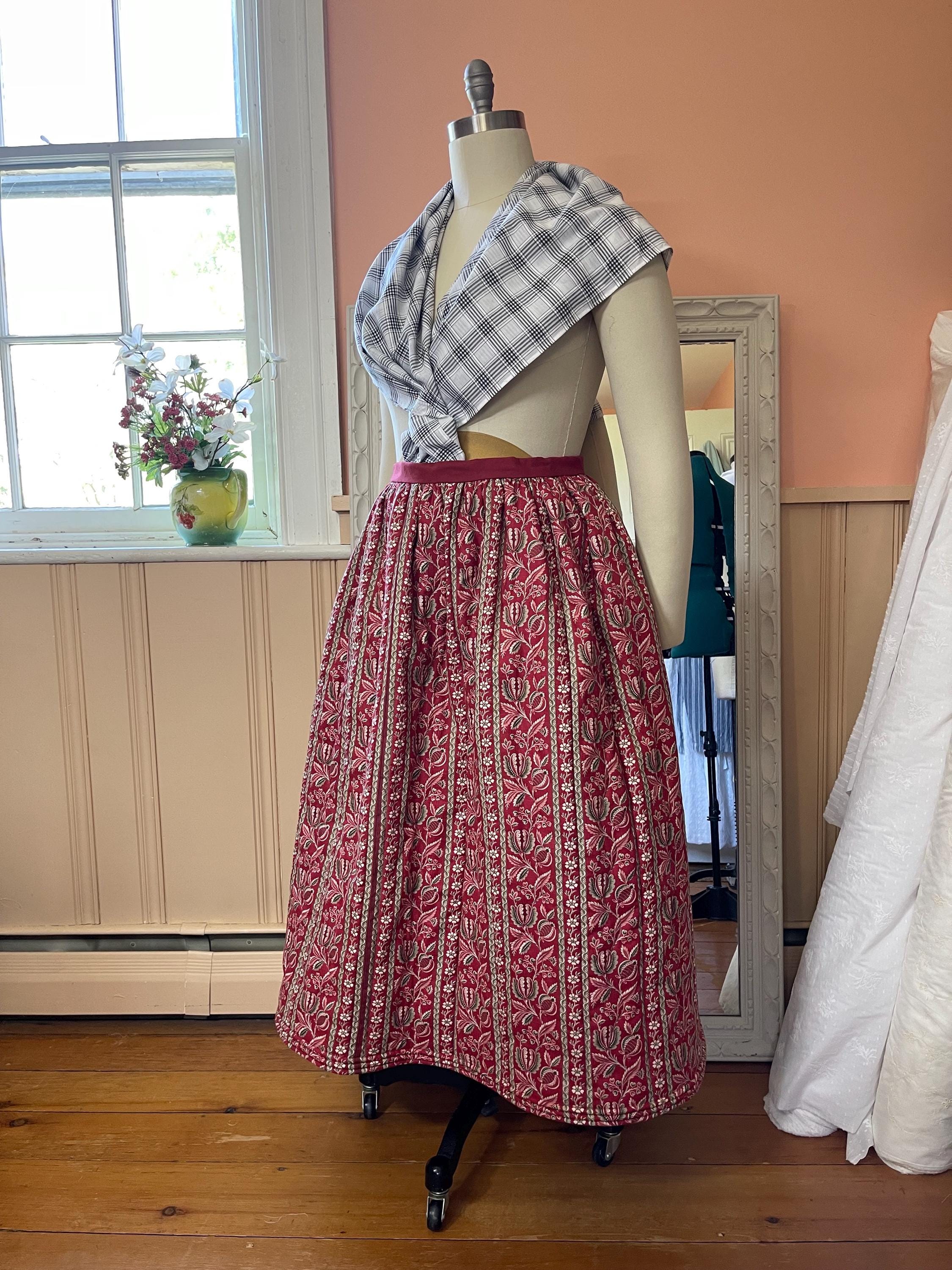 19th Hand Quilted Petticoat Skirt Red