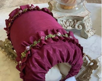 Silk Taffeta Hand Muff: 18th Century Reenactment Costume