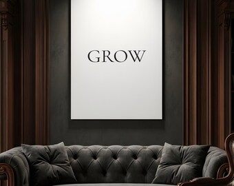 Grow Motivational Wall Art - Success Collection - Elegant Inspirational Poster for Office, Study, Gym