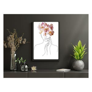 Kleurrijke Dame Art Print: botanische woondecoratie (digitale download)