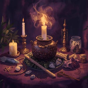 Receta de bruja de cocina con canela, naranja y clavo, olla de cocción lenta para la abundancia, grimorio en 6 idiomas en PDF, página del Libro de las Sombras