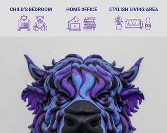 Colorful Highland Cow Wall Art Print, Home Decor