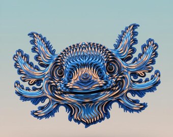 Beautifully crafted multi-material Axolotl wall decoration!!