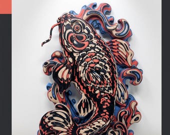 Incredibly detailed wall hanging Koi Fish!!