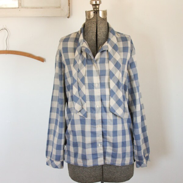 Gray and Blue Camping Secretary Blouse