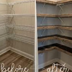 Custom wood shelving for wire shelves.: