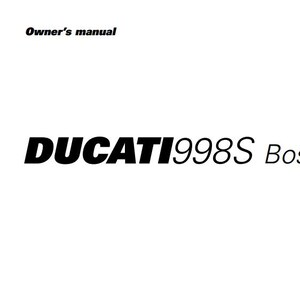 Ducati 998S BOSTROM - Owner's manual - PDF Download Digital