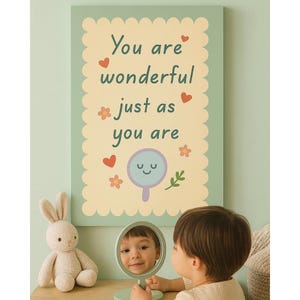 Nursery Wall Art – Kids Room Decor, You Are Wonderful Poster, Positive Quote Baby Room Print, Playroom Wall Art, Printable Digital Download