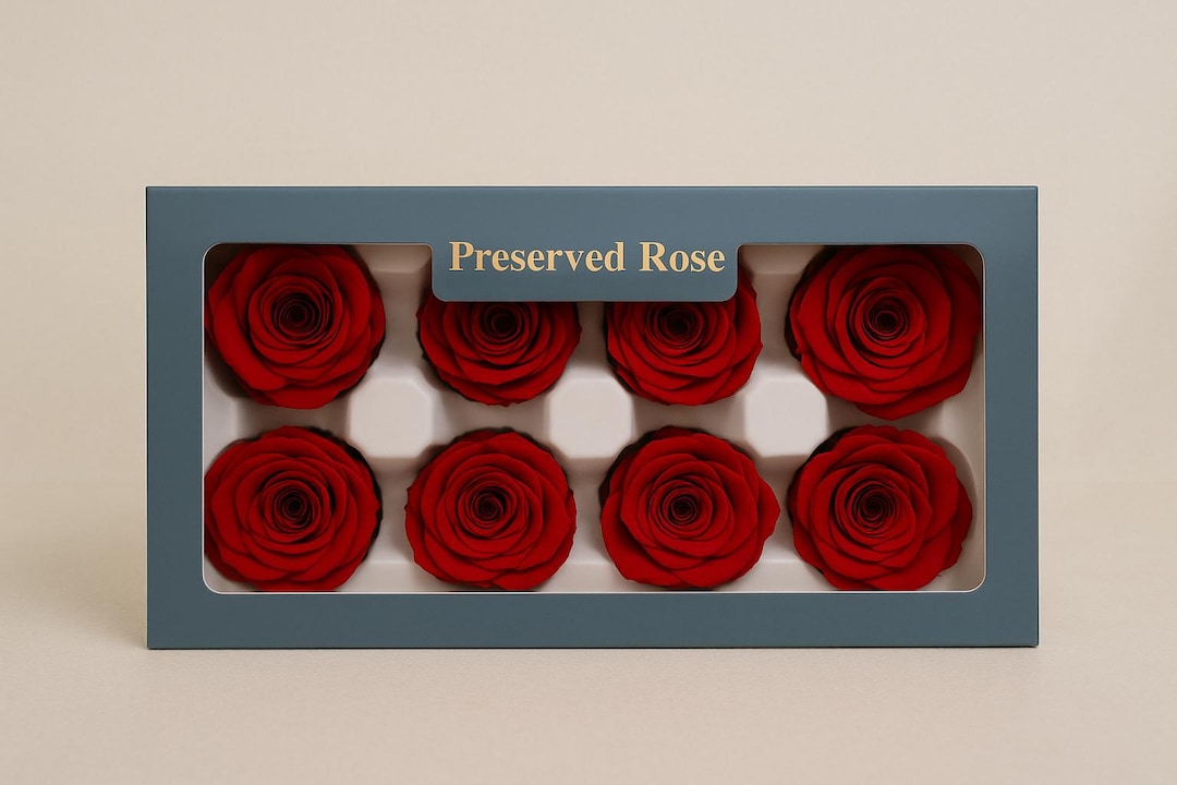 Red Preserved Roses Box 8 Preserved Red Roses Box – Real Eternal Flowers - Etsy