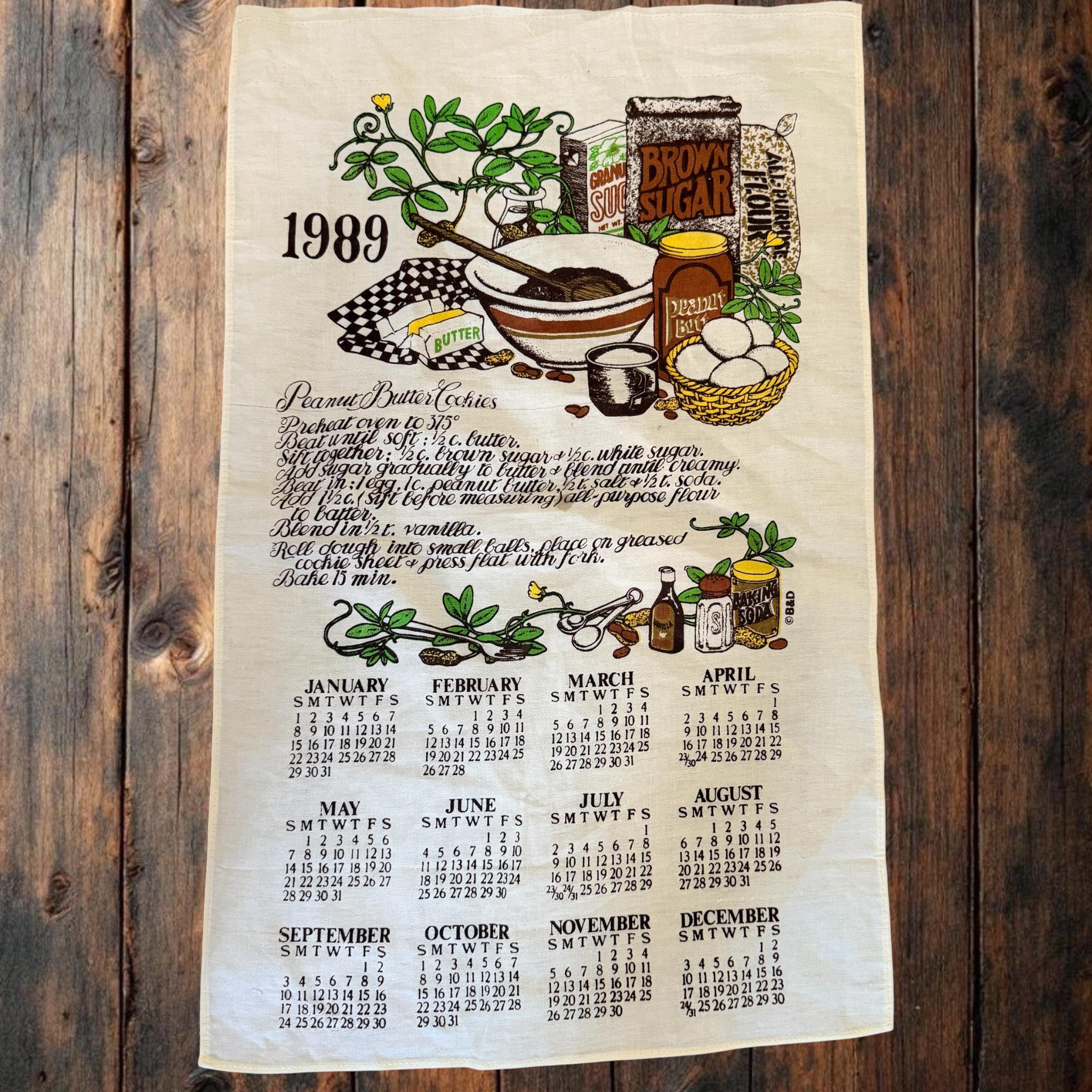 Vintage Calendar 1989 - Etsy