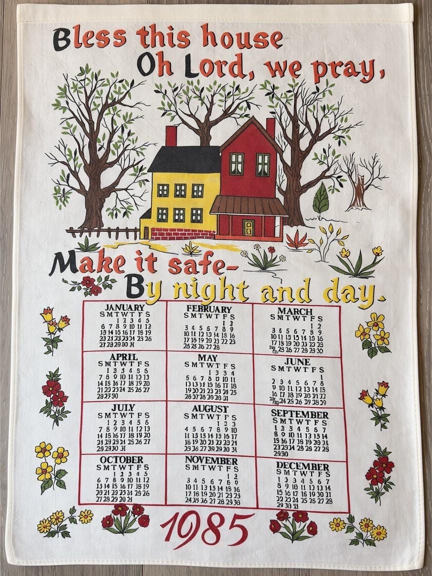 1985 cloth calendar - Etsy 日本