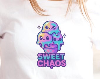 Kawaii Eistüte T-Shirt: Retro Y2K Pastell Grafik T-Shirt