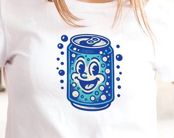 Vintage Soda Can Graphic Tee: Retro Y2K Style - Bella Canvas