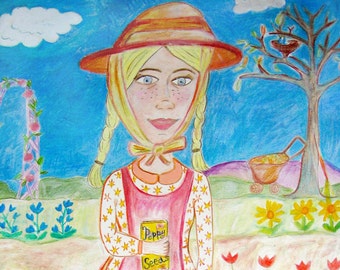 Gretchen tuin meisje FineArt afdrukken