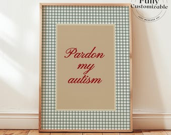 Neurodivergent Pride Print | Colourful Gingham Art, Autism Pride Decor