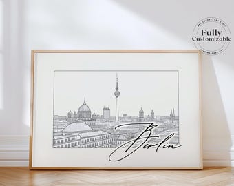 Berlin Wall Art: Minimalist Germany Travel Print