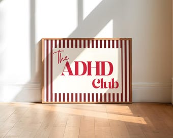 Neurodivergent ADHD Print: Colorful Maximalist Decor, Autism and Mental Health Poster | DIGITAL DOWNLOAD