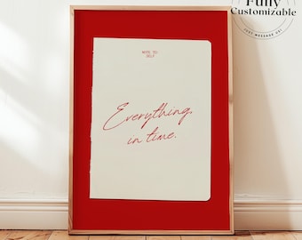 Everything in Time Affirmation Poster | Minimalist Wellness & Mindfulness Quote Wall Decor