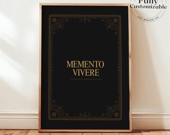 Memento Vivere: Stoic Philosophy Quote Wall Decor
