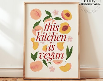 Vegan Kitchen Decor: Whimsical Kitchen and Pantry Food Art