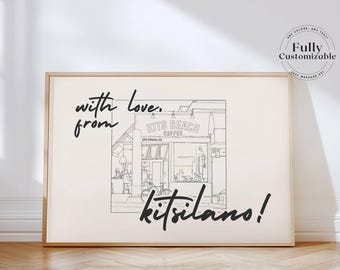 Kitsilano Vancouver Postcard Art Print: Minimalist Landscape Poster