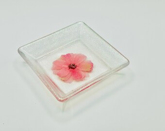 Handmade Resin Jewelry Dish | Sparkle Trinket Tray | Square Ring Dish | Vanity Decor | Gift for Mom, Bridesmaids, or Best Friend