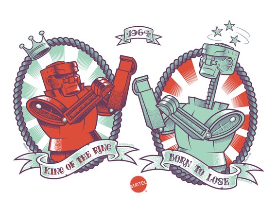 Rock 'em, Sock 'em Robots the Sweet Science 4 Color, Screen Print -   Denmark