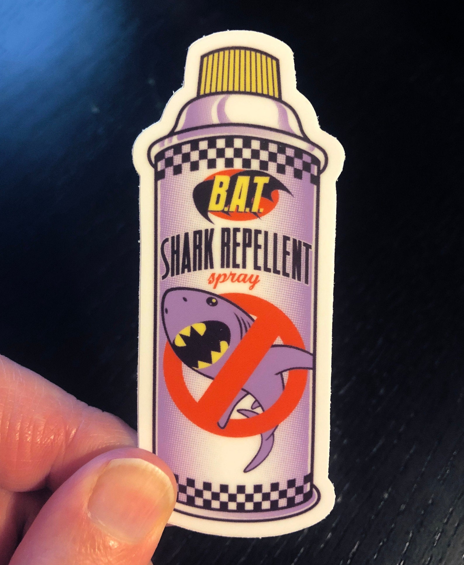 Bat Shark Repellent Spray 1.5w X 3h Vinyl Sticker Etsy