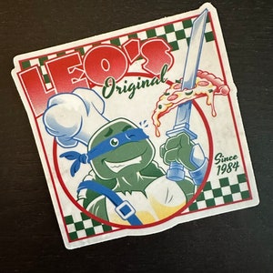 Leo&#39;s Original Pizza LARGE 4&quot; x 4&quot; vinyl sticker with FREE DELIVERY