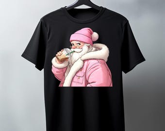 Santa PNG | Hipster Santa Clipart, Man Style Santa, Cool Christmas PNG, Retro Santa Graphic, Trendy Christmas Shirt Design