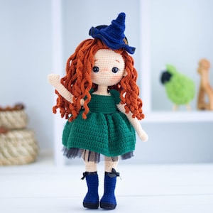 Witch Doll, Halloween Witch Doll, Halloween Crochet, Halloween Doll, Halloween Plush, Halloween Decor Indoor, Witch Toy, Cute Crochet Doll