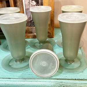 Tasses à parfaits vintage Tupperware gris givré, Set de 6
