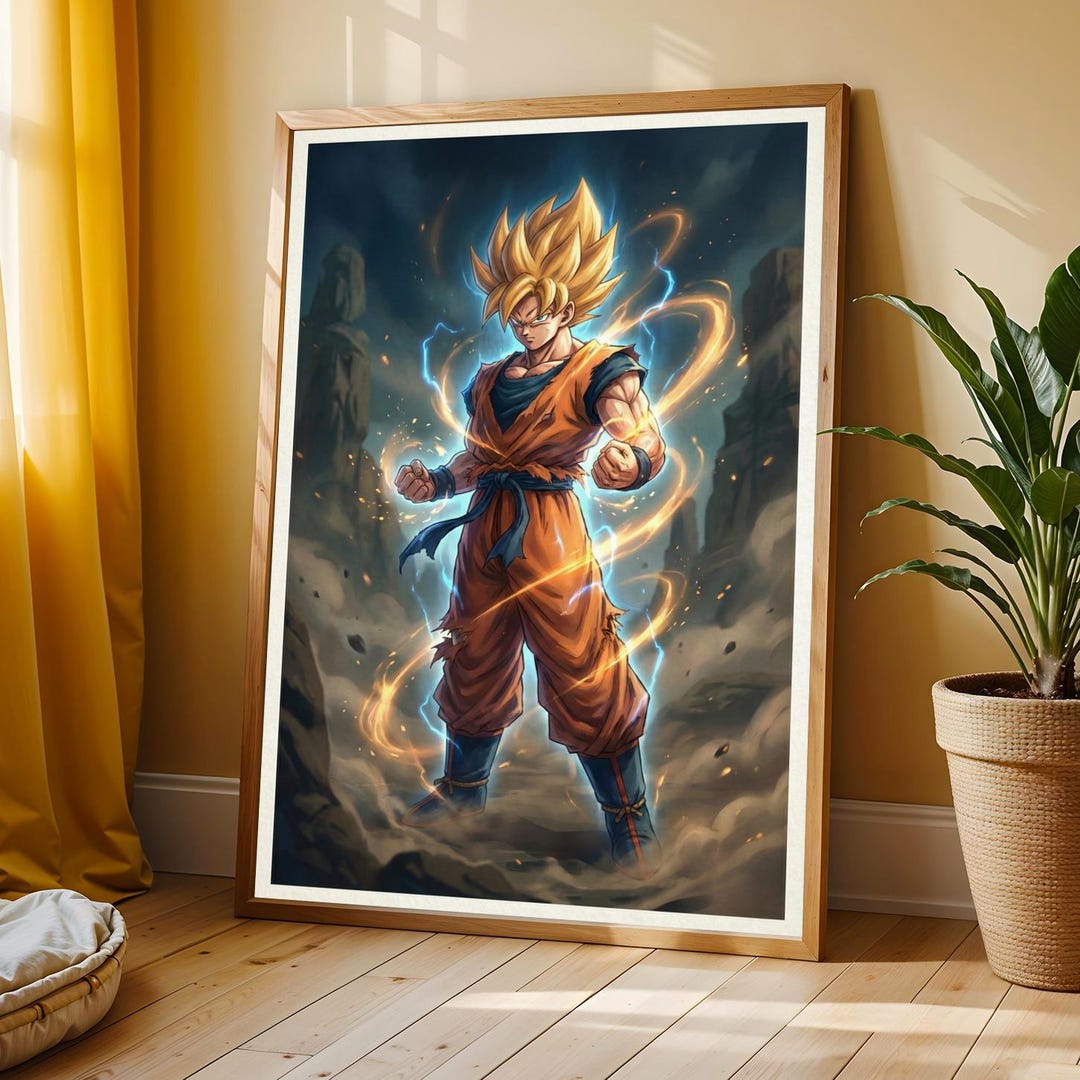 Goku Super Saiyan Poster, Dragon Ball Z Anime Art - Etsy Australia