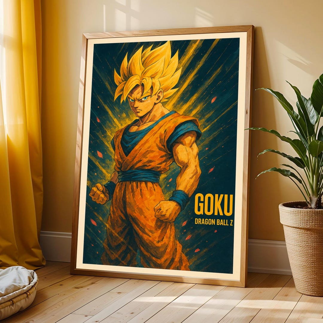 Goku Super Saiyan Poster, Dragon Ball Z Anime Art Print - Etsy Australia