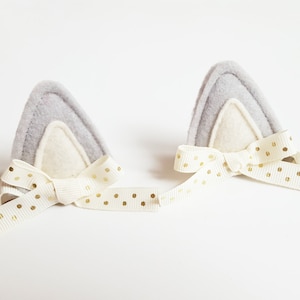 Wolf Costume Gray Wolf Ears Hair Clips for Wolf Gray Cat or Husky Dog Girl Halloween Costumes Dress Up