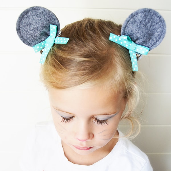 Mouse Ears Hair Clips Perfect for Halloween Costume Dress Up Costumes Multiple Colors Available