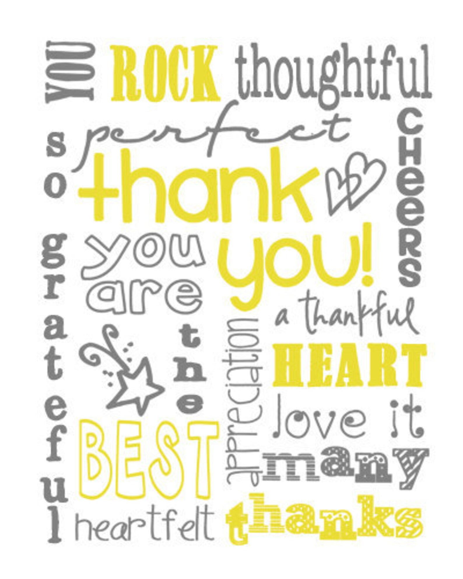 Thank You Subway Art Digital PRINTABLE 8x10 JPEG File Choose | Etsy