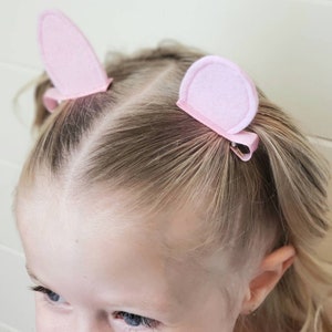 Pink Pig Piglet Costume Ears Hair Clips Rounded or Pointed ears image 5