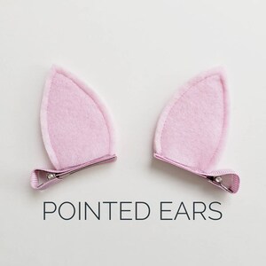 Pink Pig Piglet Costume Ears Hair Clips Rounded or Pointed ears image 3