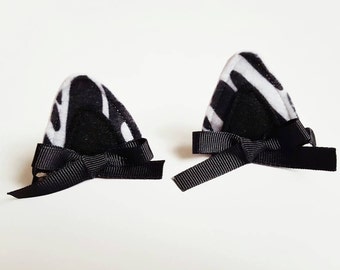Zebra Costume Ears Hair Clips, Halloween Costumes, Dress Up Pink Zebra (Set of 2)