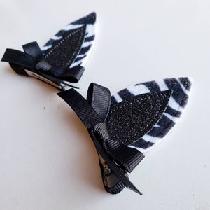 Pinces à cheveux oreilles de zèbre, accessoires de déguisement ou de déguisement d'Halloween (Lot de 2)