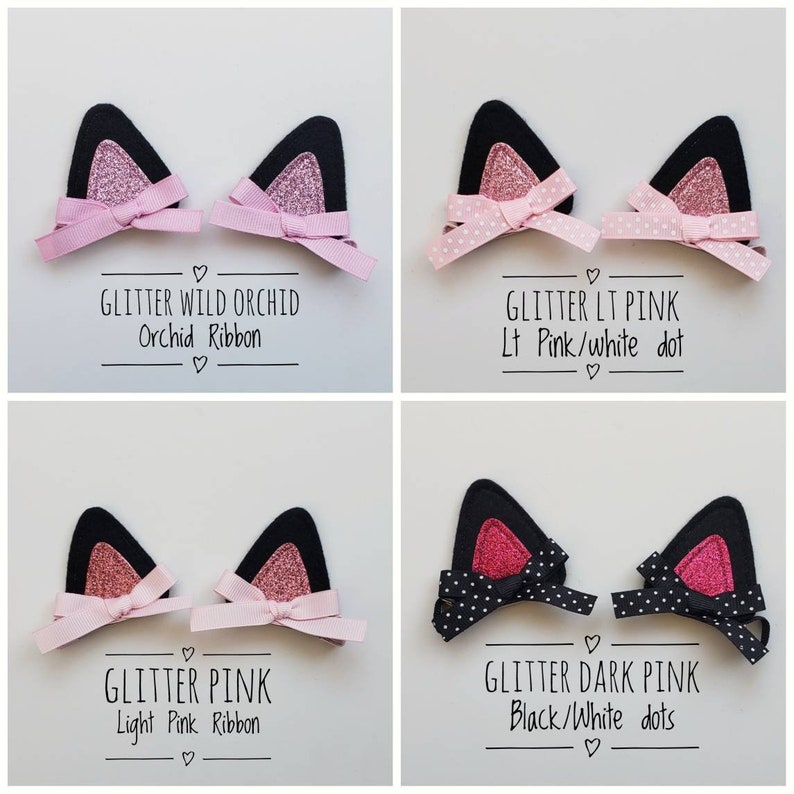 Kitten Ears Hair Clips Purrfect for Black Cat Costume or Kitty Halloween Costume Dress Up Costumes Set of 2 Clips image 5